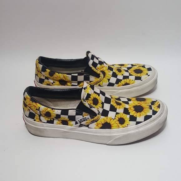 checkerboard sunflower vans